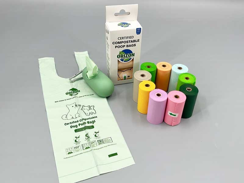 Standard composable dog poop bags with handles