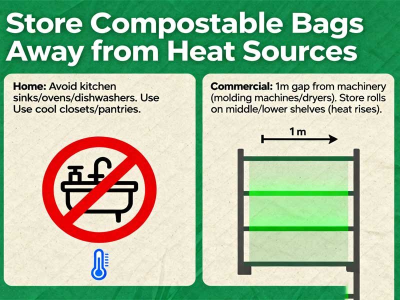 Store compost bags away from heat sources