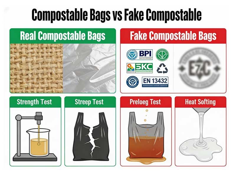 How to Check Compostable Bag Quality (10 Simple Tests You Can Do at Home) 9 difference between real and fake compostable bags
