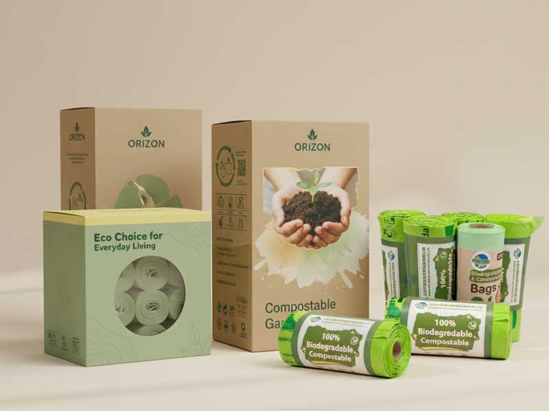 Boxed compostable garbage bag