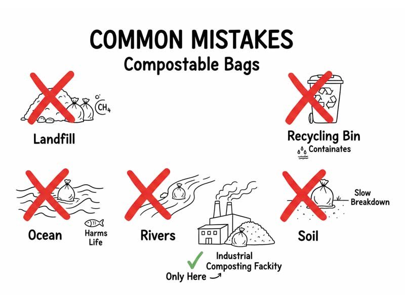 Common Mistakes in Disposing of Compostable Plastic Bags