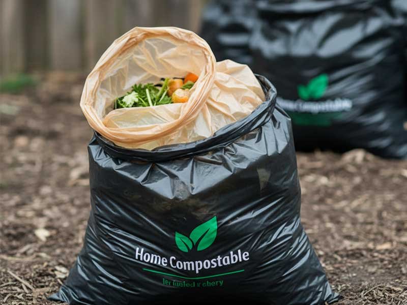 Compostable plastic garbage bags
