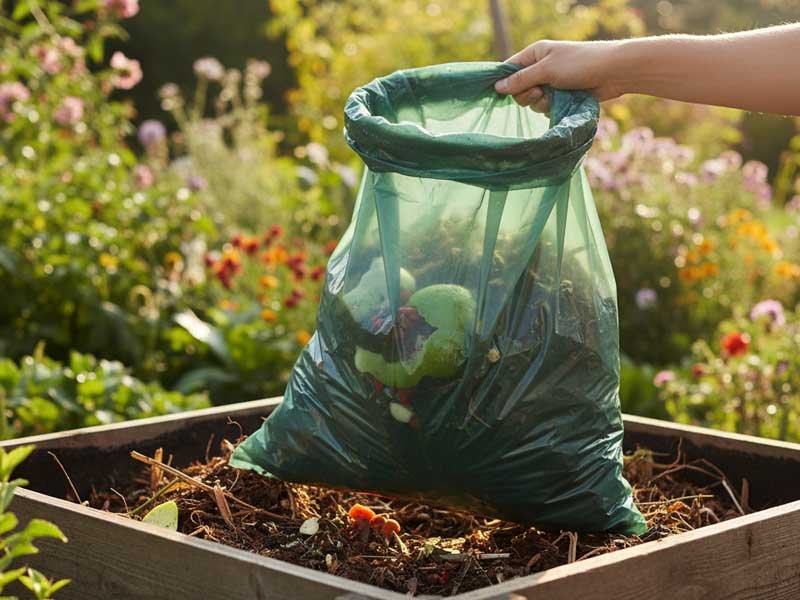 Composting can be carried out using composting bags.