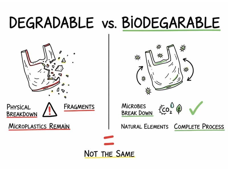 Degradable vs Biodegradable
