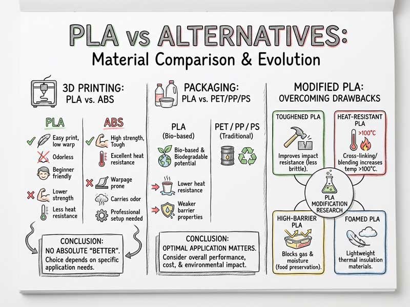 What Is PLA? Ultimate Guide to Biobased Fully Biodegradable Industrial Plastics 7 PLA VS Abs vs PET/PP/PS