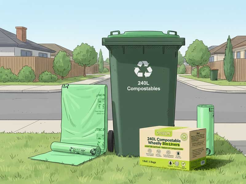 240L Wheelie Bin Liners (AS4736 Certified Compostable)