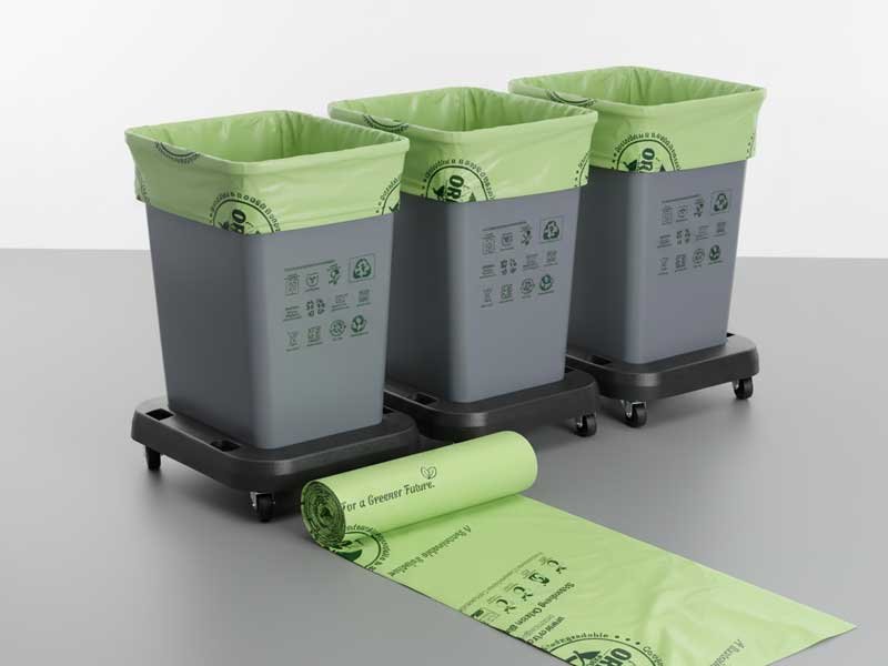 60L Green bin liners