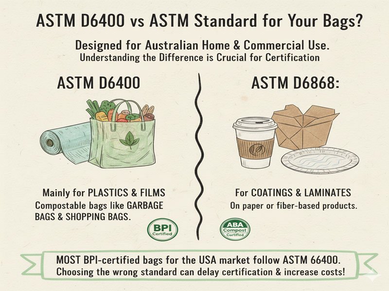 ASTM D6400 vs ASTM D6868