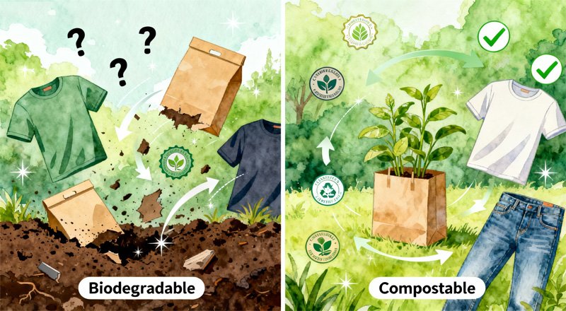 Biodegradable vs Compostable Packaging for Apparel
