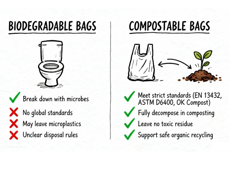 Biodegradable Toilet Bags Disposal Guide for Safe Use 1 Biodegradable vs Compostable Toilet Bags
