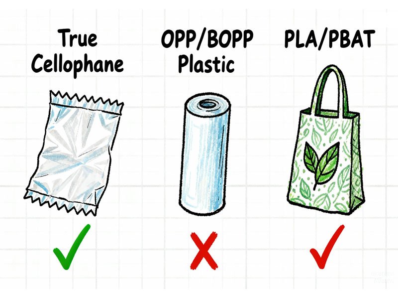 Cellophane vs Plastic vs Certified Compostable Materials
