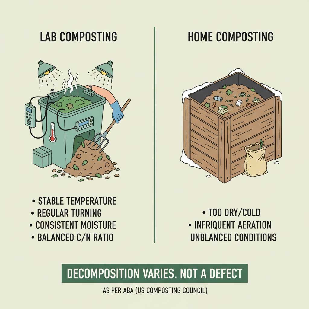 Home Compost Bags Sometimes Decompose Slowly