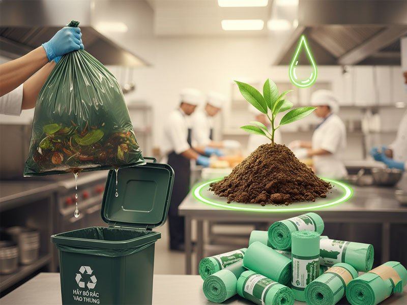 60-liter compostable trash can lining performance