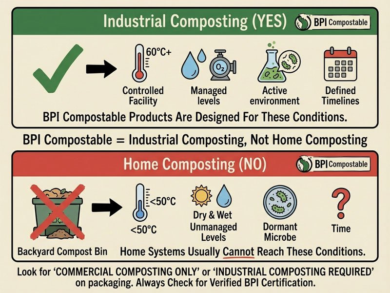 What Does BPI Compostable Mean? Definition & Verification 3 BPI Compostable = Industrial Composting