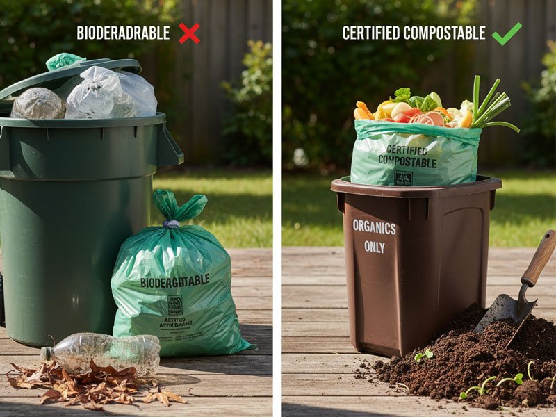 Biodegradable vs Compostable Waste Bags