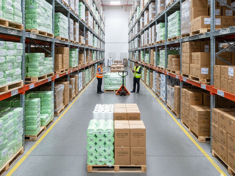 Bulk purchasing model for compostable produce bags in U.S. supermarket programs