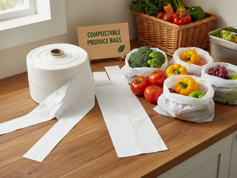 C-fold compostable fruit and vegetable bags