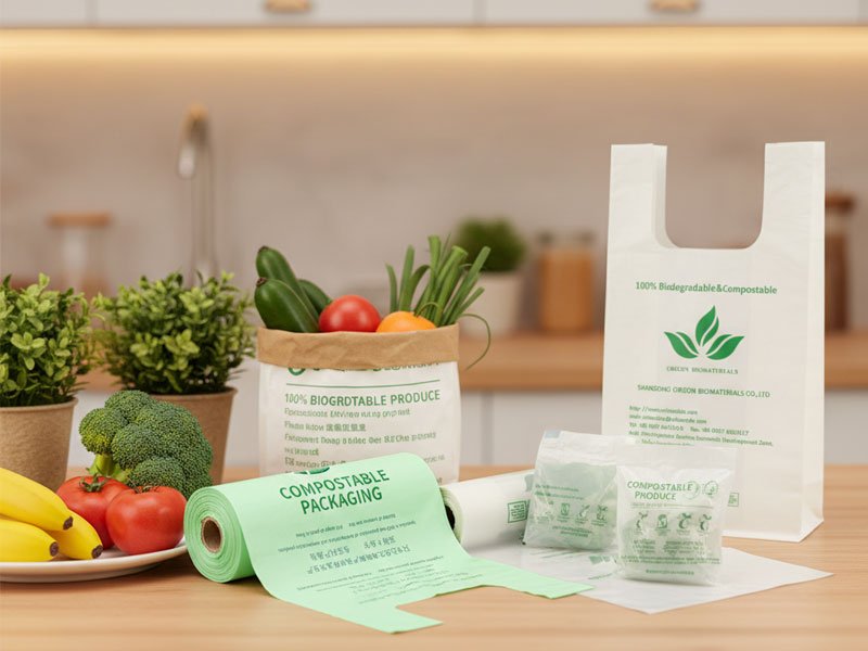 Compostable fruit and vegetable bags used for short-term handling in U.S. retail environments
