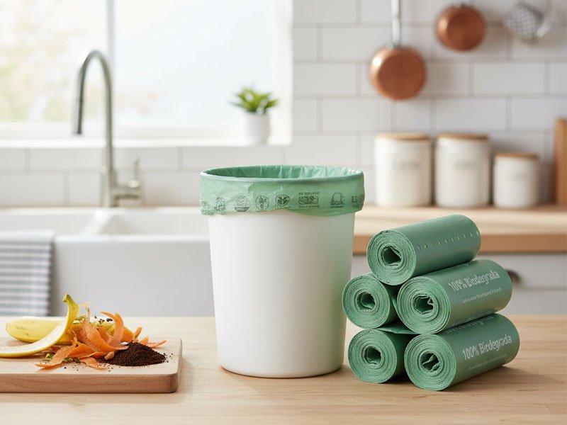 Compostable kitchen waste bags