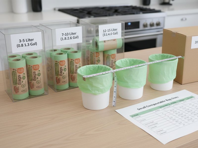 Different sizes of garbage bags