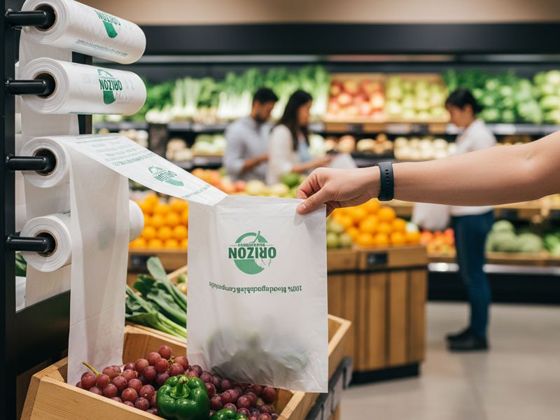 Flat Open-Top Produce Bags are easier to distribute.