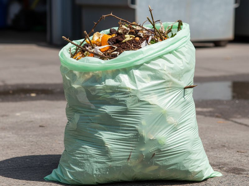 Heavy-duty compostable garbage bags feature a thickened design for a more robust structure and improved resistance to tearing, punctures, and leakage.