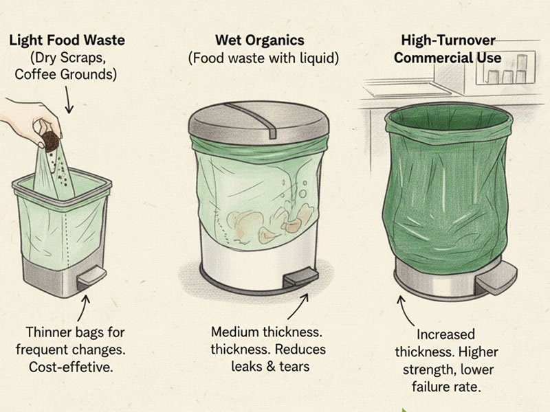 Thickness Selection for 30L Compostable Bin Liners
