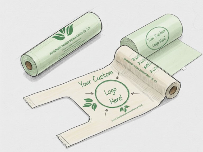 Customized product bag on roll