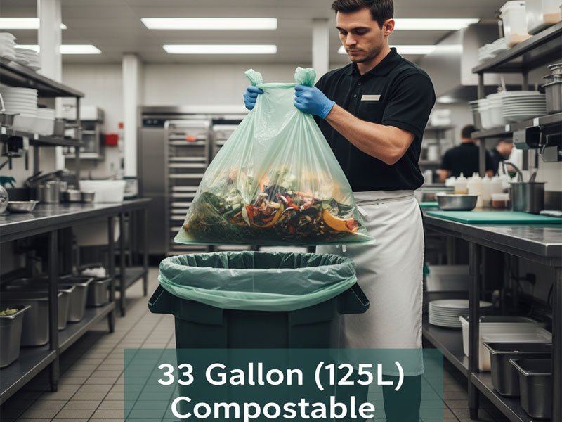 33 Gallon Compostable Trash Bags (125L)