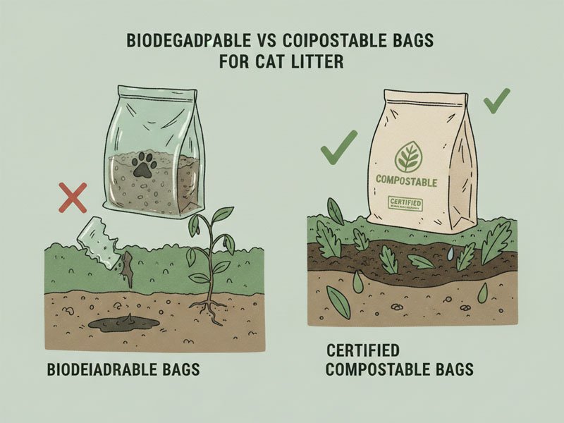 Biodegradable Plastic Bags for Cat Litter: Risks and Better Alternatives 2 Biodegradable vs Compostable Bags for Cat Litter