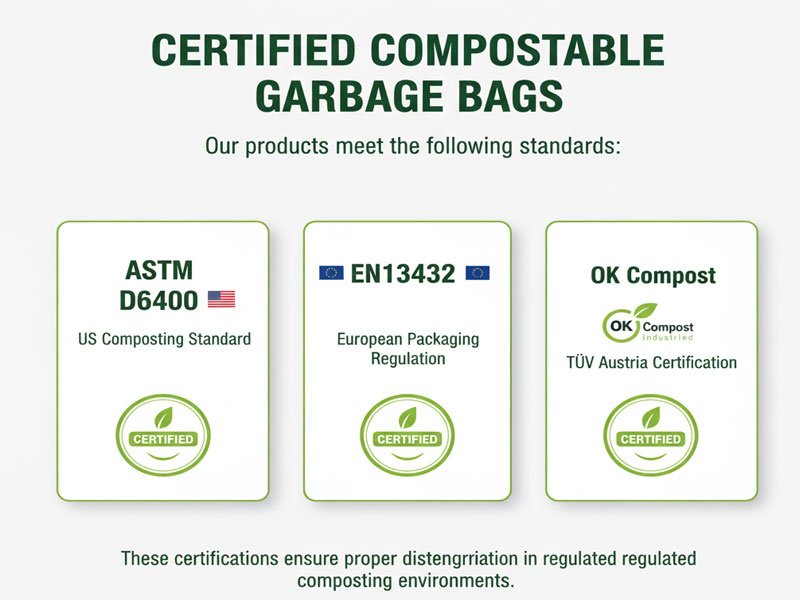 Certification of compostable garbage bags