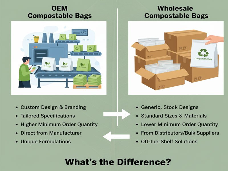 OEM vs Wholesale Compostable Bags