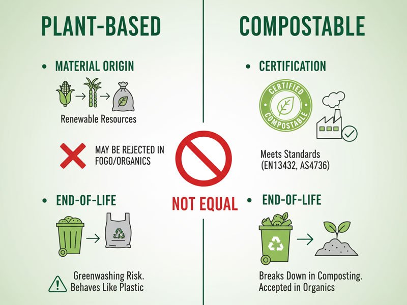 Plant Based vs Compostable