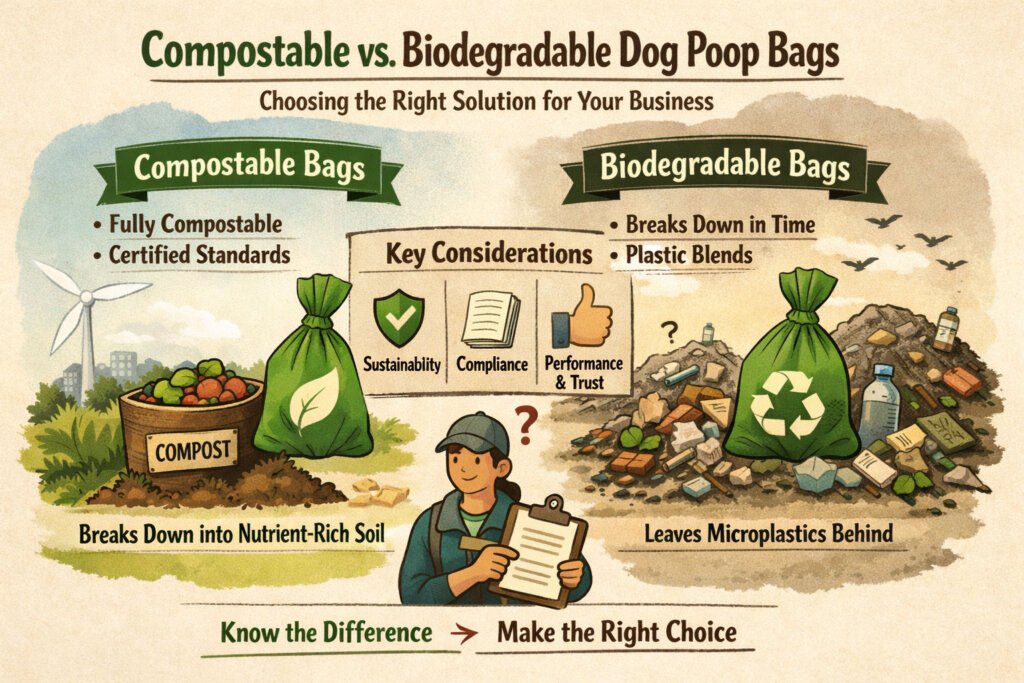 compostable and biodegradable dog poop bags
