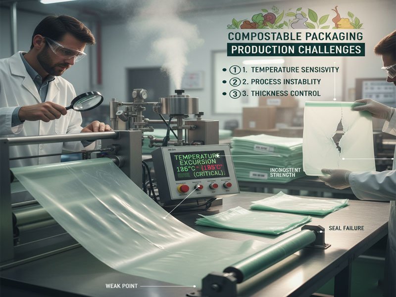 Challenges in the production of compostable bags