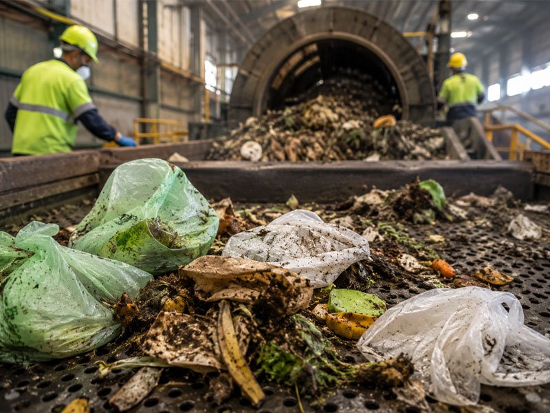 Compostable garbage bags were rejected