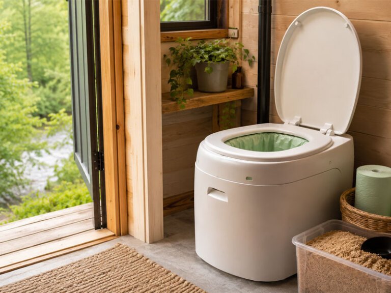 Composting Toilet Systems and Compostable Liners