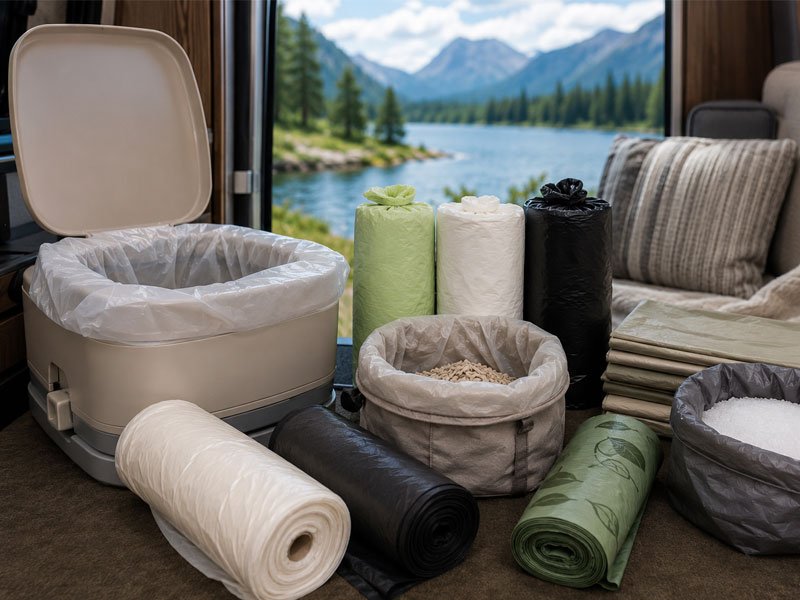 Portable toilet trash bags