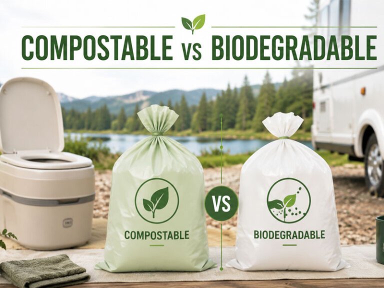 Compostable vs Biodegradable Camping Toilet Bags