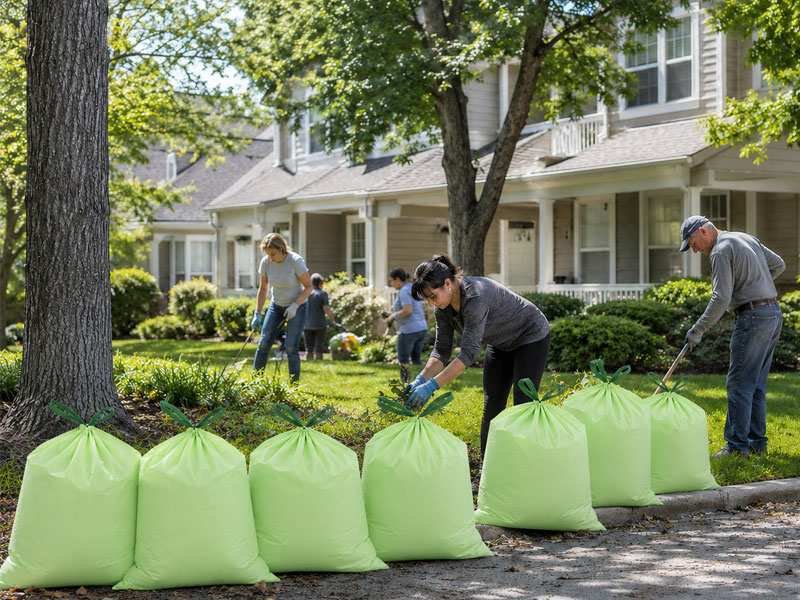 Custom printed yard waste bags for HOA and community programs