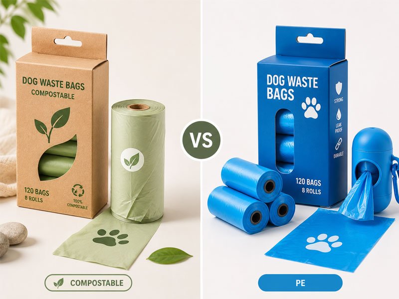 Compostable vs. PE Dog Waste Bags for Custom and Promotional Projects 1 Compostable vs. PE Dog Waste Bags